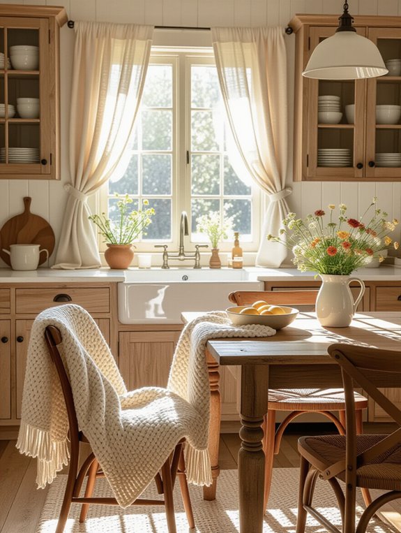 cozy textured kitchen fabrics