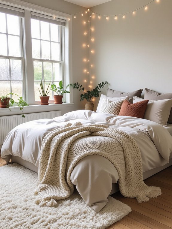 cozy textured throw pillows