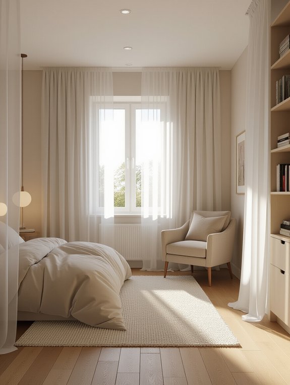 curtains create functional zones