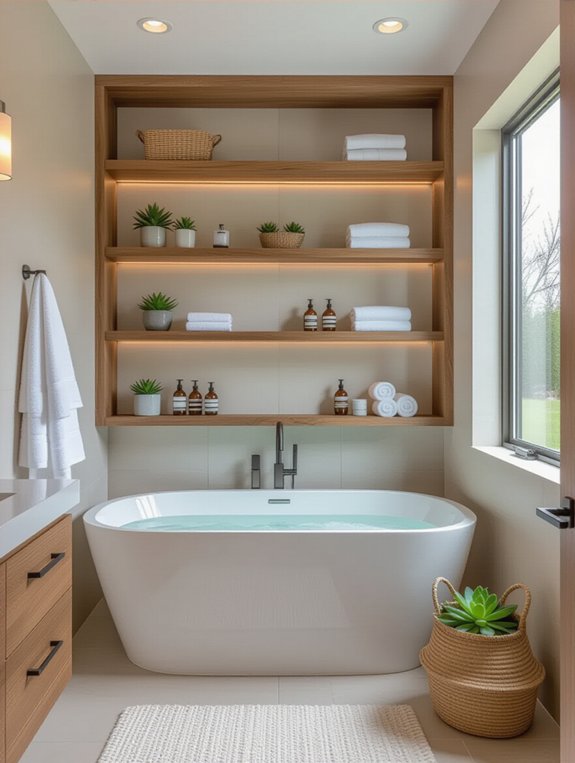 customized bathroom shelving ideas