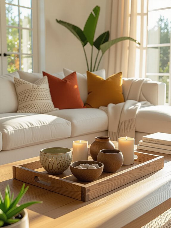 decorative trays enhance organization
