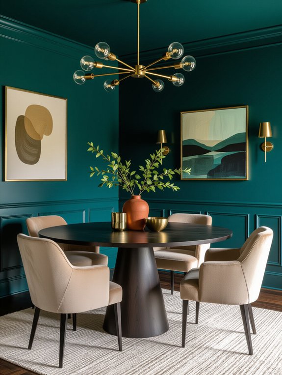 deep teal warm neutrals