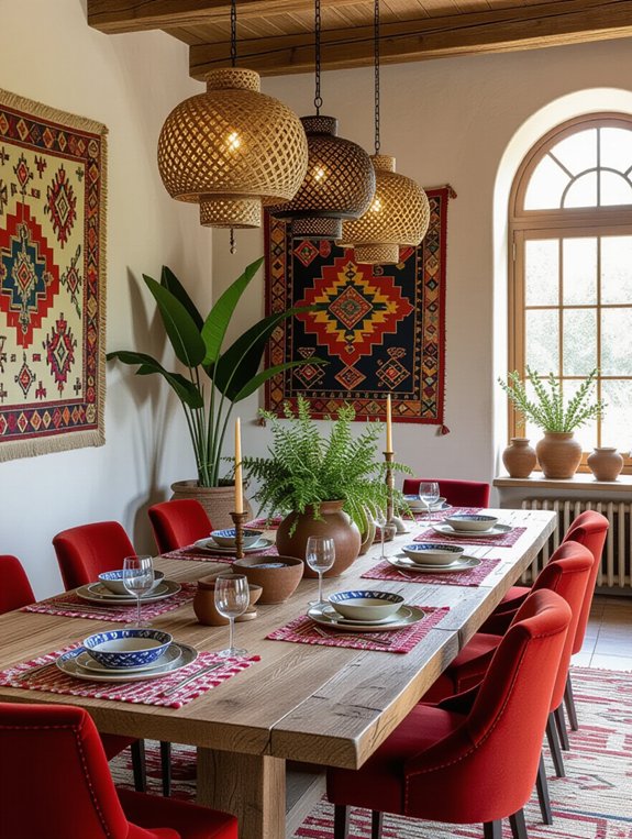 eclectic bohemian dining style