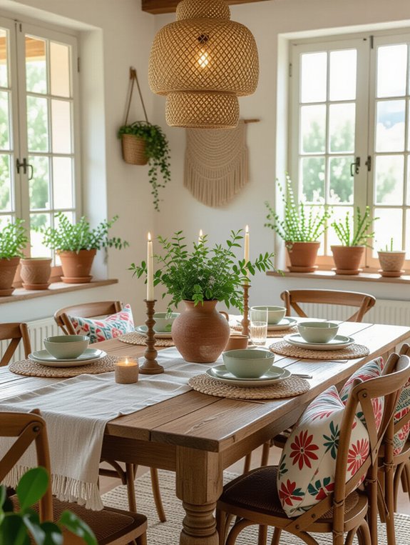 eclectic bohemian table decor