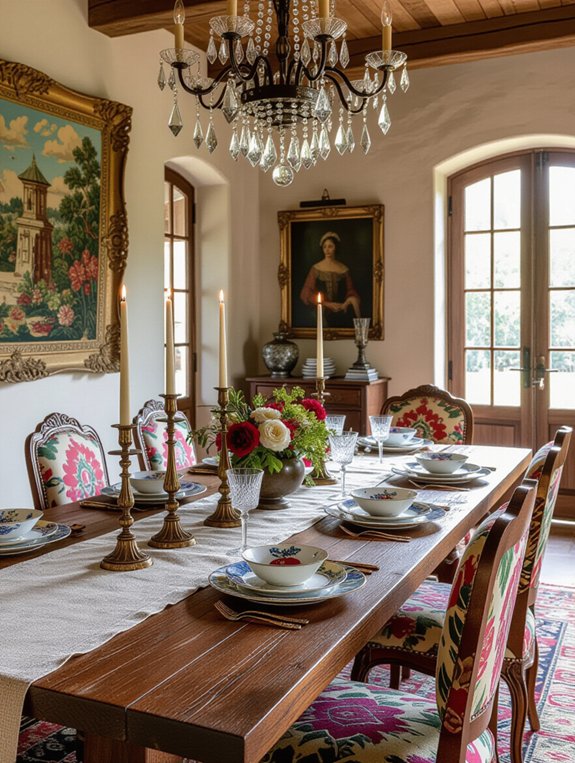 eclectic vintage dining decor