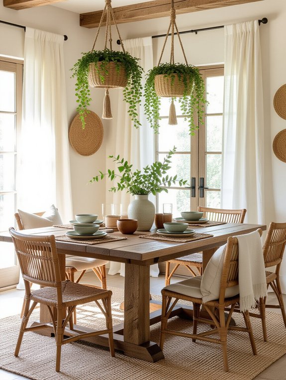 eco friendly boho dining style