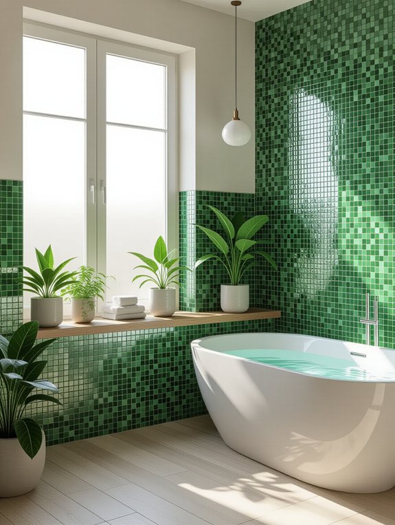 eco friendly green mosaic patterns