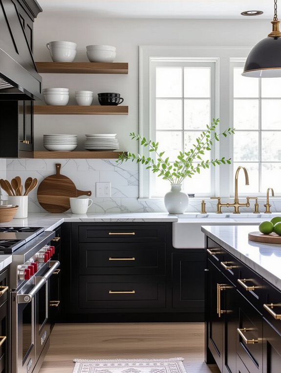 elegant classic black cabinets
