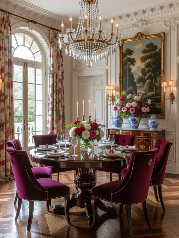 elegant dining atmosphere created