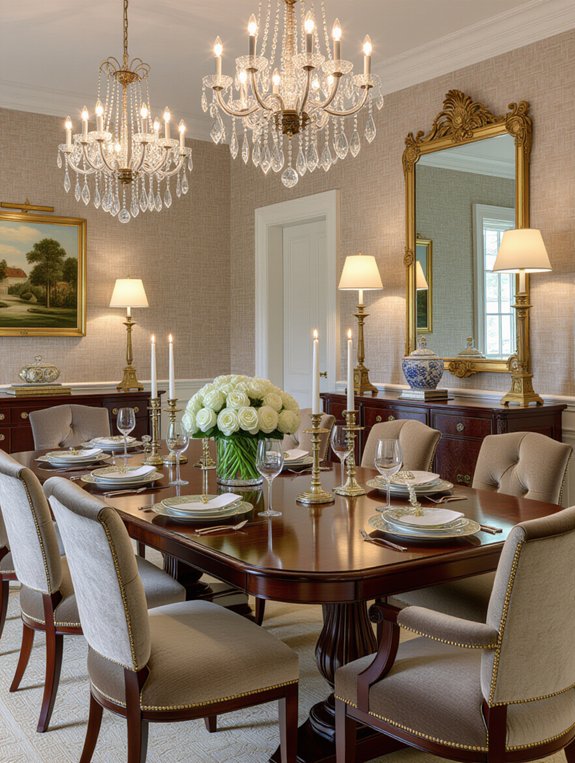 elegant formal dining features
