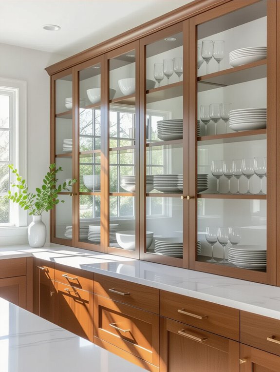 elegant glass display cabinets