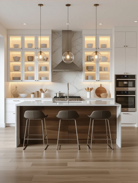 elegant glass front displays