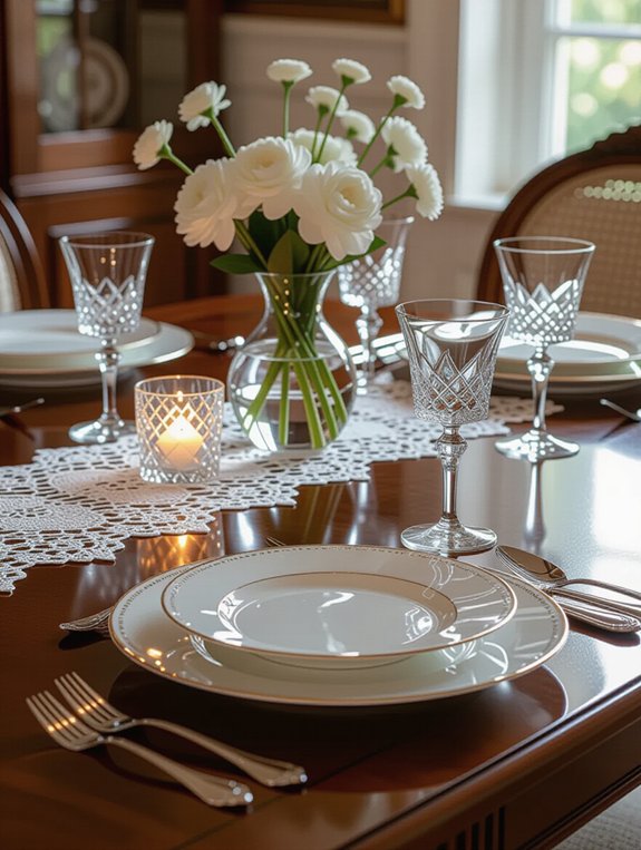 elegant glassware enhances dining