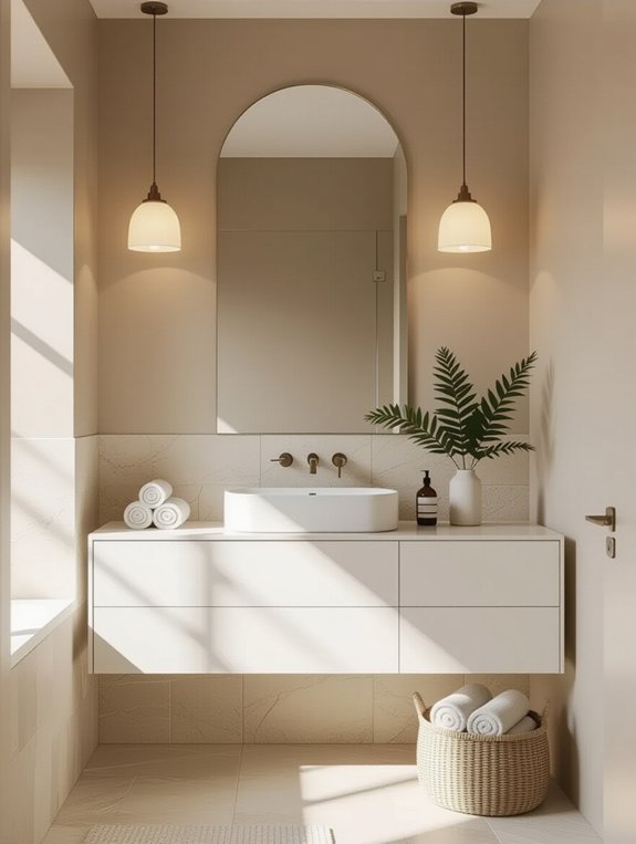 elegant lighting enhances bathrooms