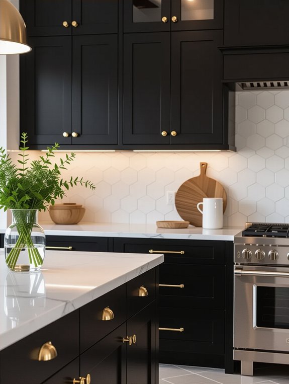 elegant rich charcoal cabinets