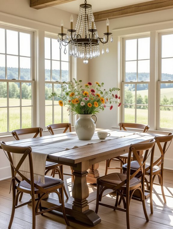 elegant rustic dining atmosphere