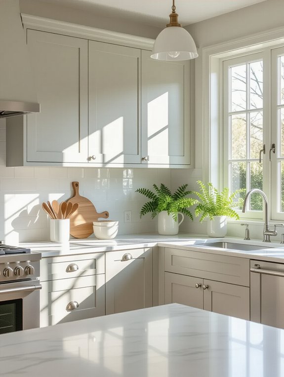 elegant soft gray cabinets