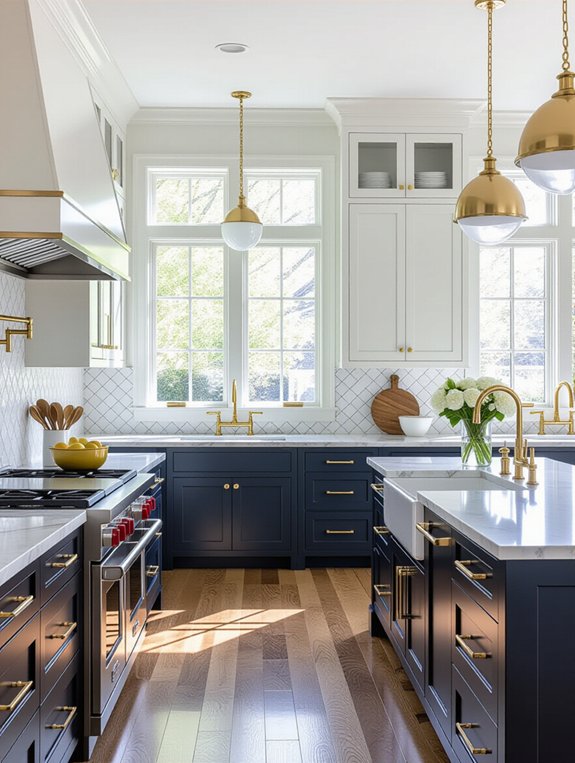 elegant two tone cabinet designs