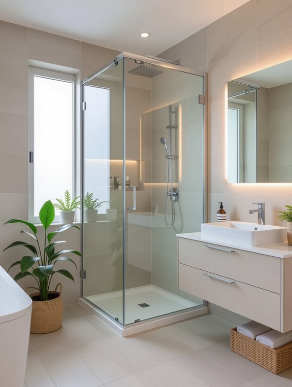 elevate bathroom with glass