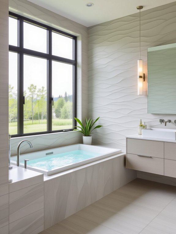 elevate bathroom with textures