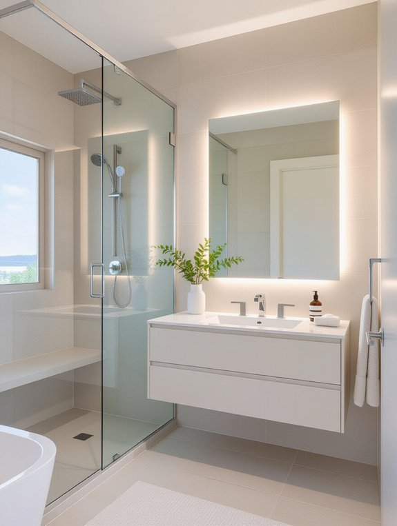 elevate bathroom with walk in
