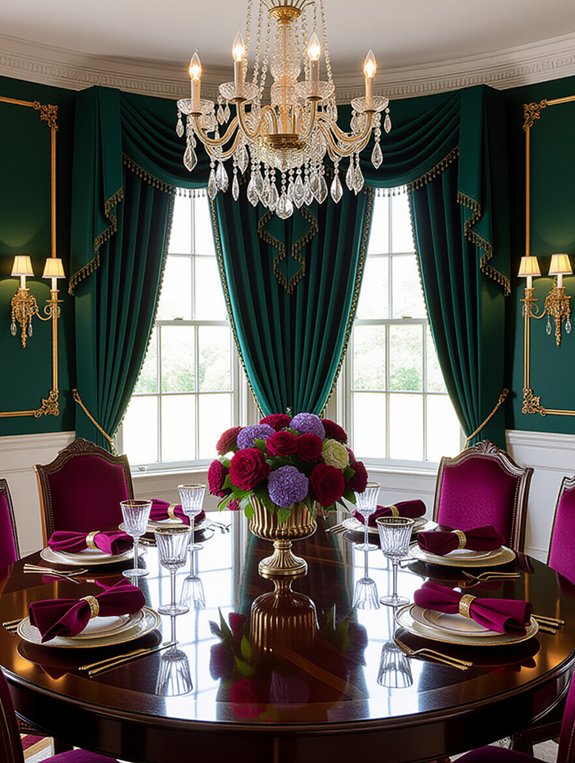 elevate dining with jewel tones