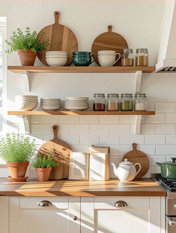 elevate kitchen with open shelving