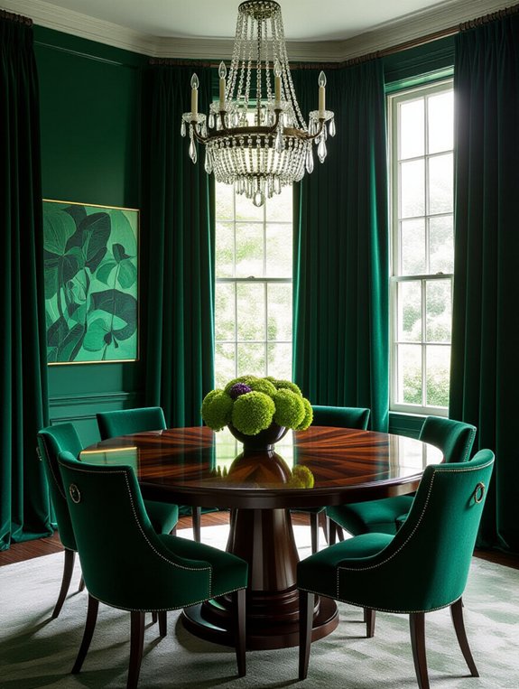emerald luxury dining ambiance