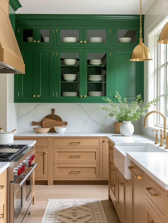 emerald oak kitchen elegance