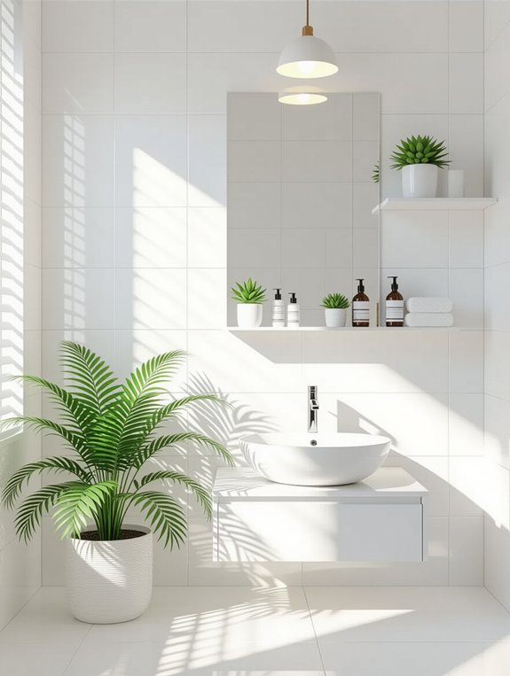 enhance bathroom with plants