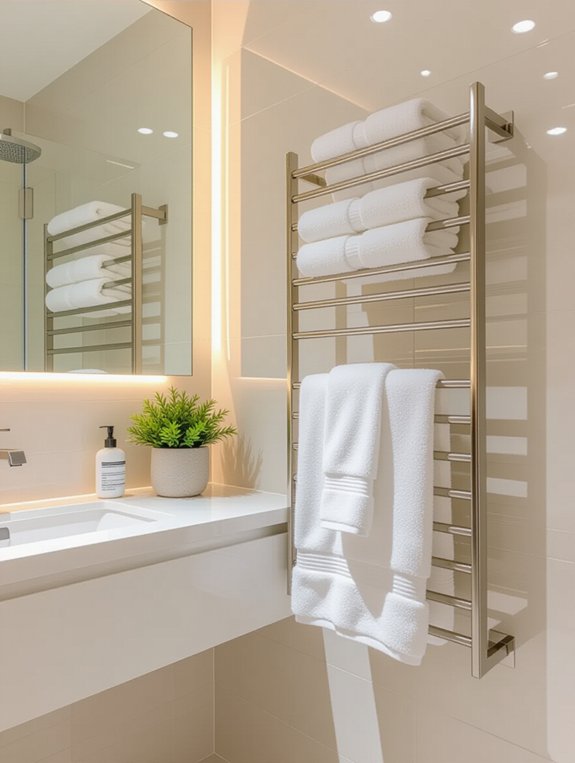 enhance bathroom with towel rack