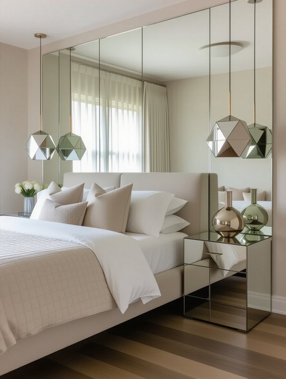 enhance bedroom with mirrors