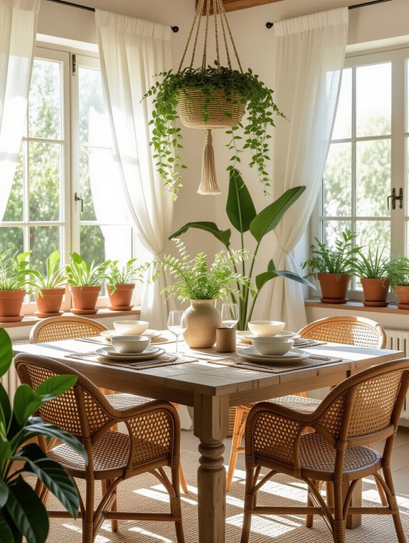 enhance dining with greenery