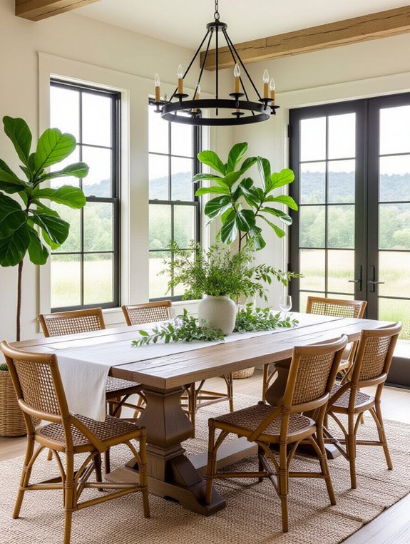 enhance dining with greenery