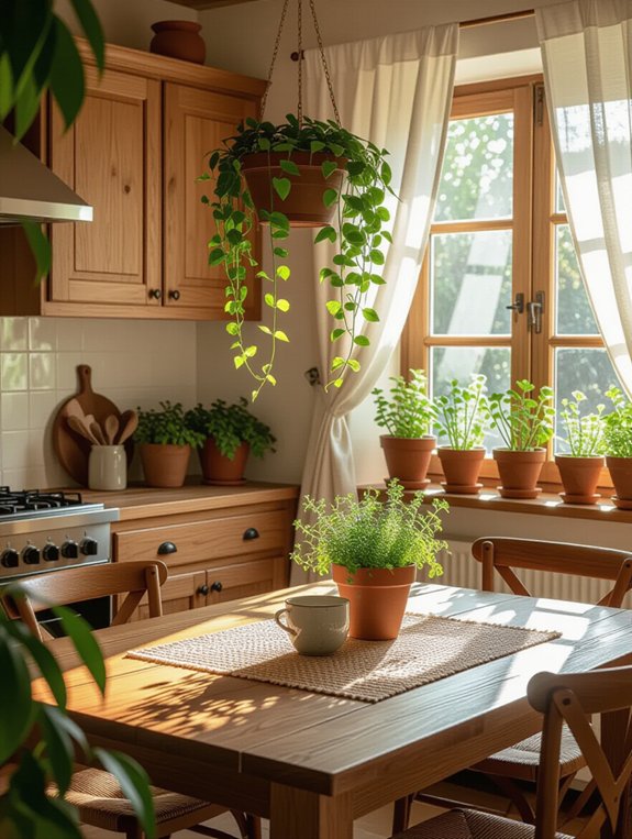 enhance kitchen with greenery