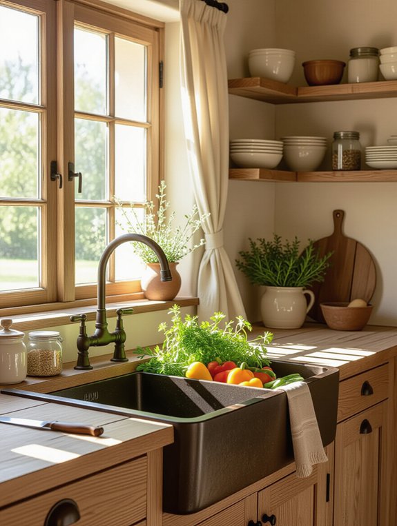 farmhouse sink enhances functionality