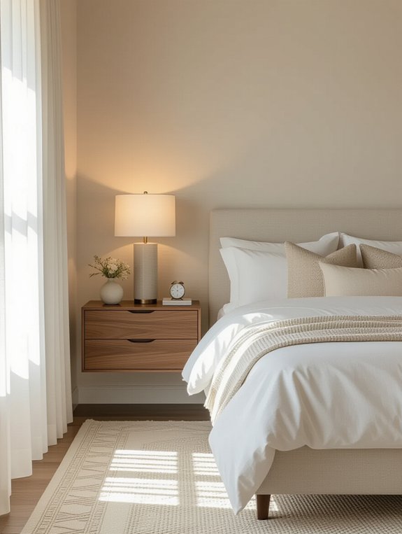 floating nightstands save space