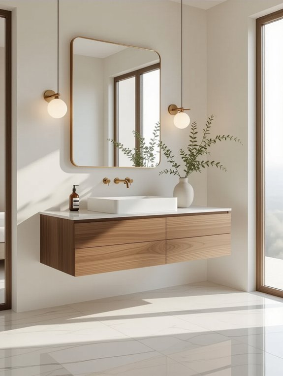 floating vanity enhances space