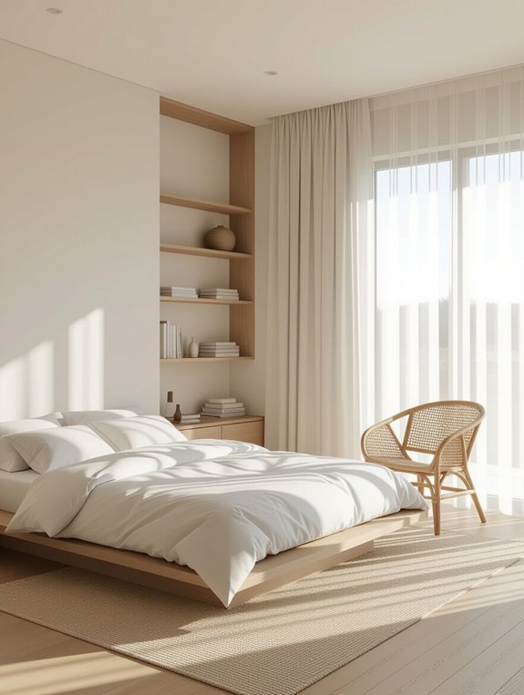 functional minimalist bedroom storage