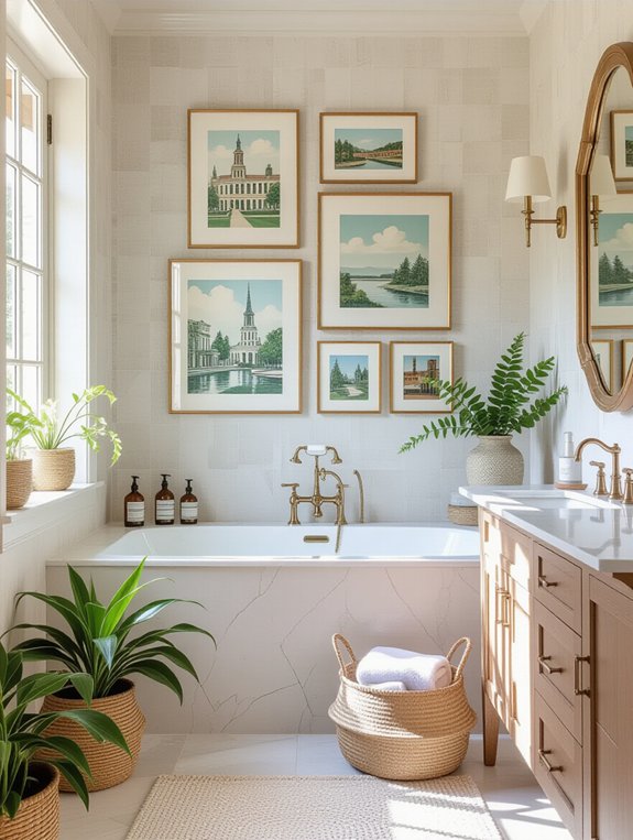 gallery wall bathroom decor