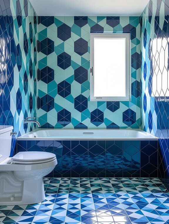geometric tiles for bathrooms