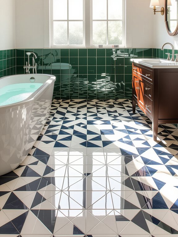 geometric tiles for bathrooms