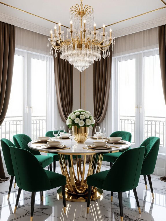 glamorous gold dining accents