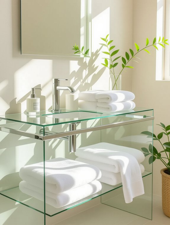 glass vanity for brightness