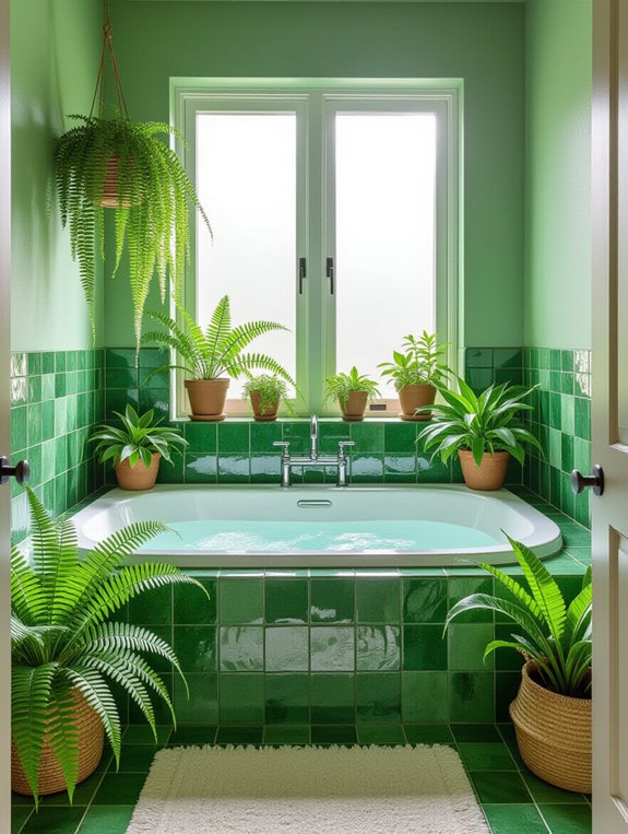 greenery infused bathroom oasis
