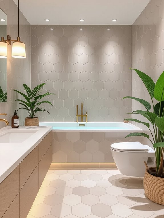 hexagonal tiles for bathrooms