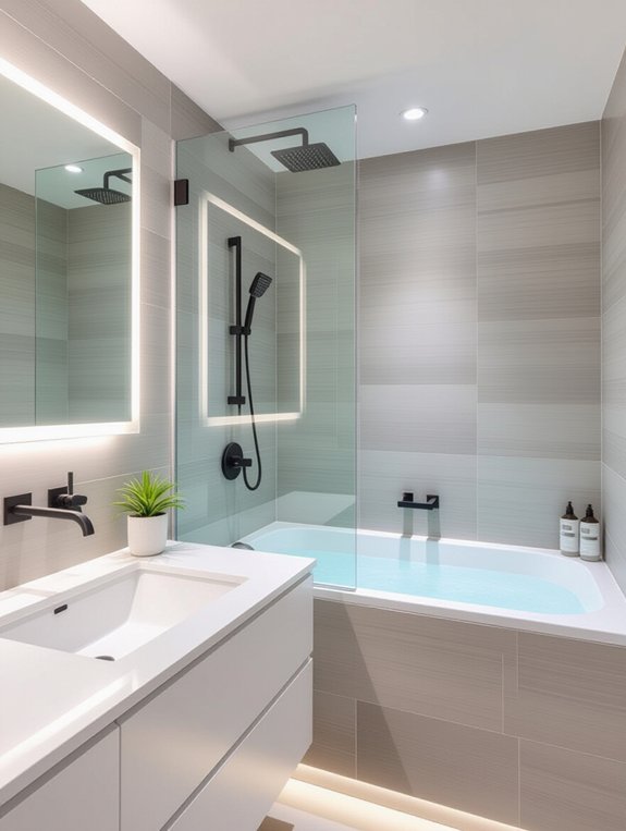 high tech bathroom features list