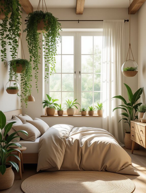 incorporate plants into bedrooms