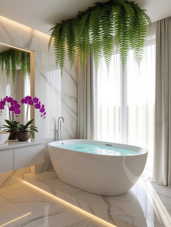 indoor plants enhance bathrooms