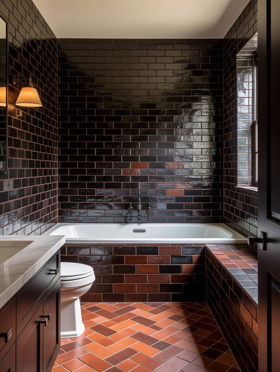 industrial brick tile aesthetics